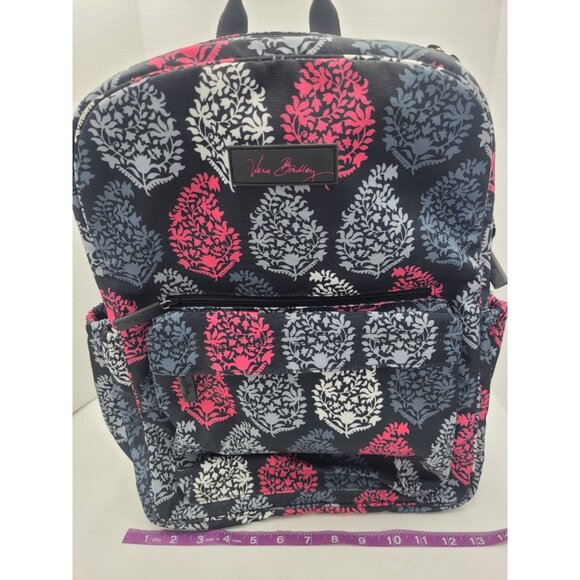 Vintage Large Vera Bradley Backpack Damask Pink Pattern - for Travel or Campus main image 4